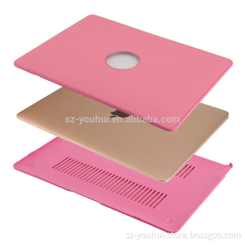 Wholesale Ultra Slim Weave Pattern PU Leather Case for Macbook 11" 12" 13" 15" Hard Cover